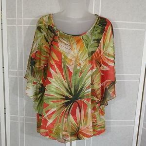 Tropical Lime Print Flattering Blouse